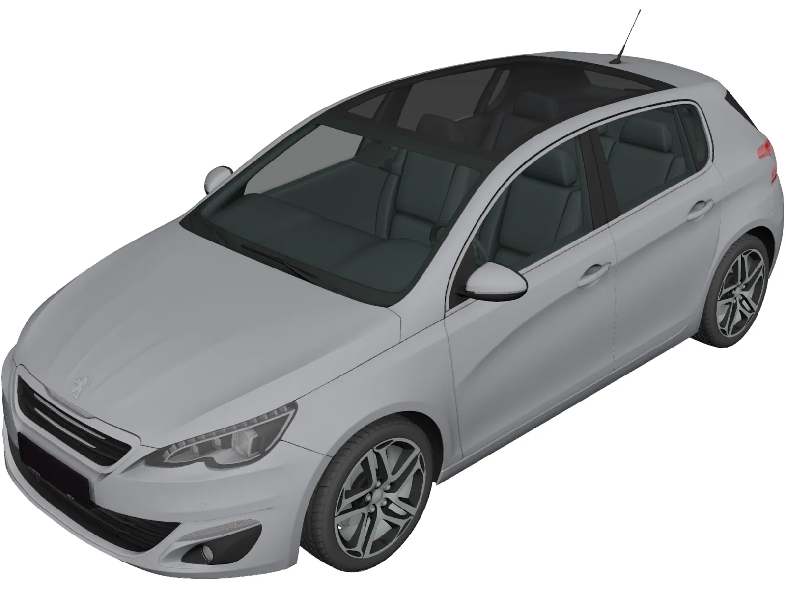 Peugeot 308 (2014) 3D Model main preview