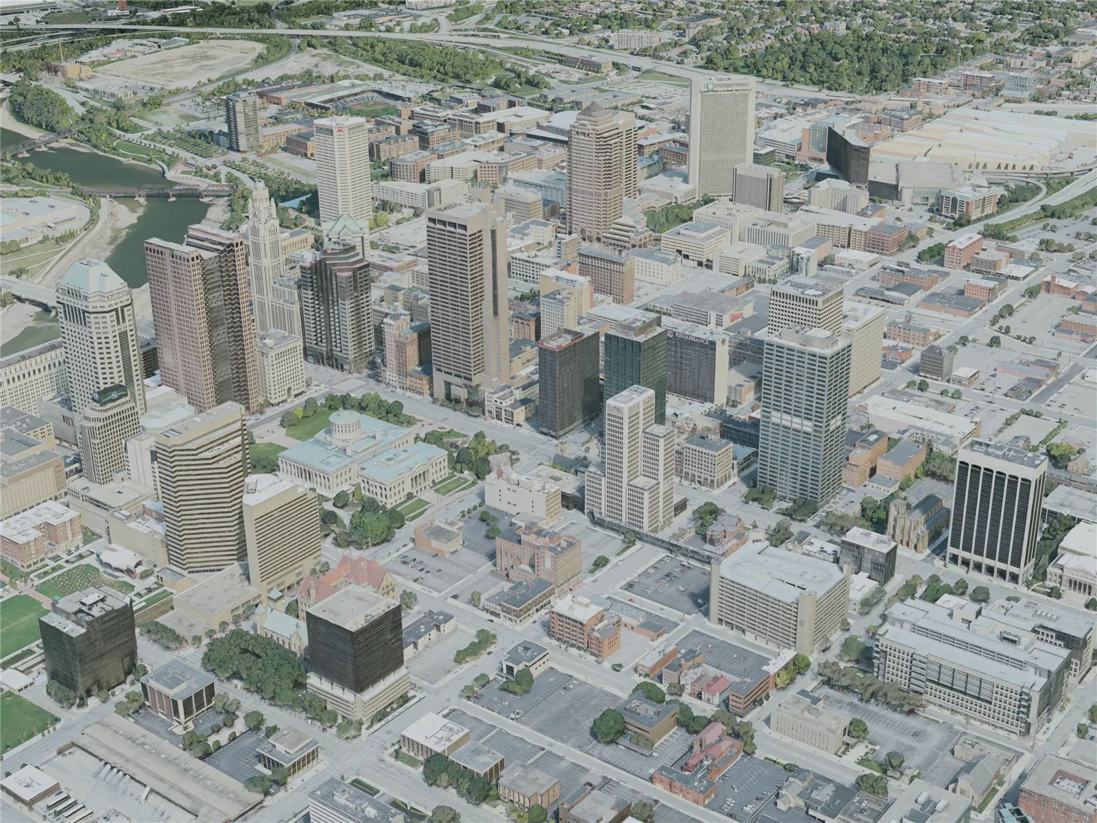 Columbus City, OH, USA (2020) 3D Model main preview