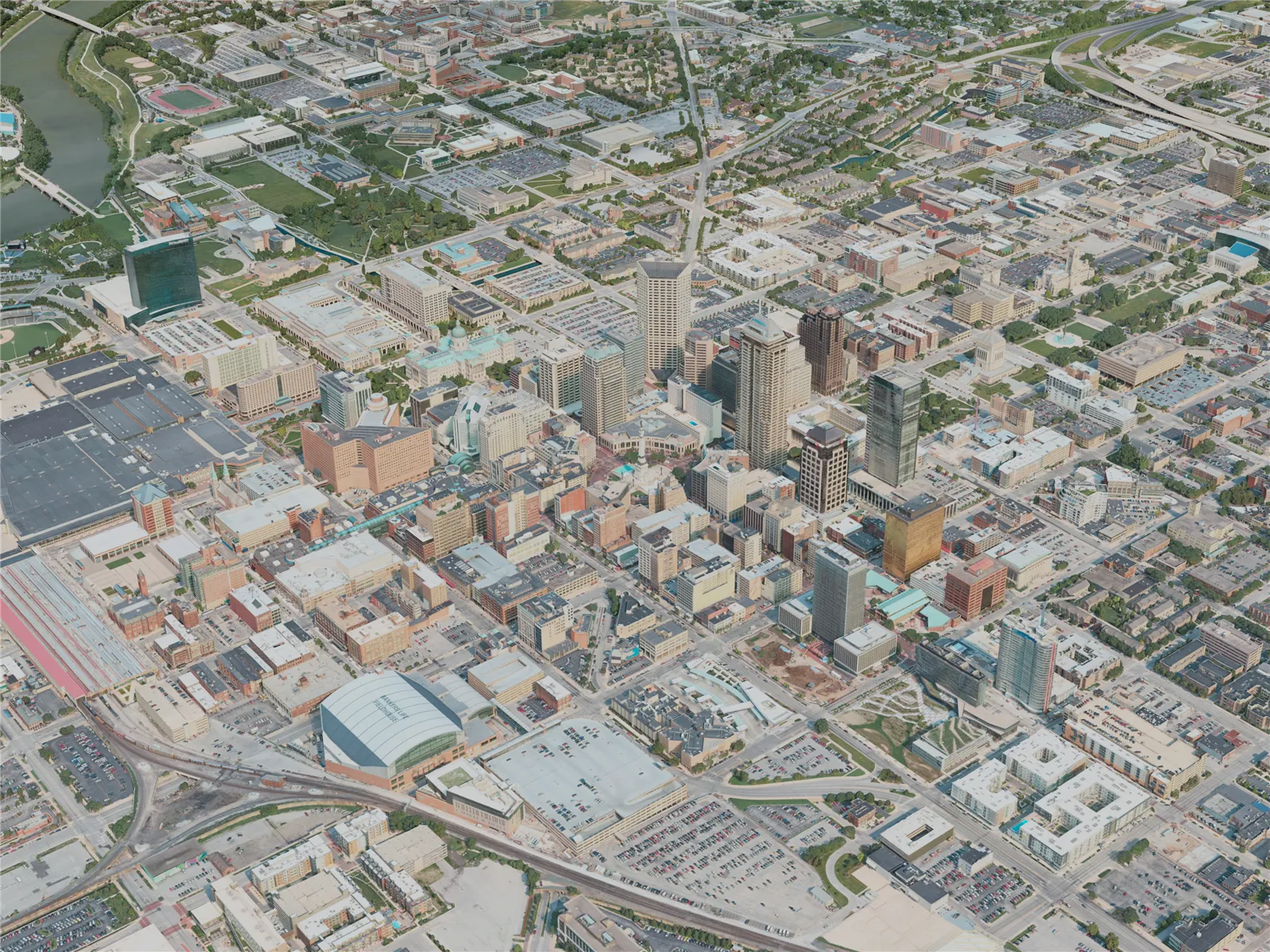 Indianapolis City, IN, USA (2020) 3D Model main preview