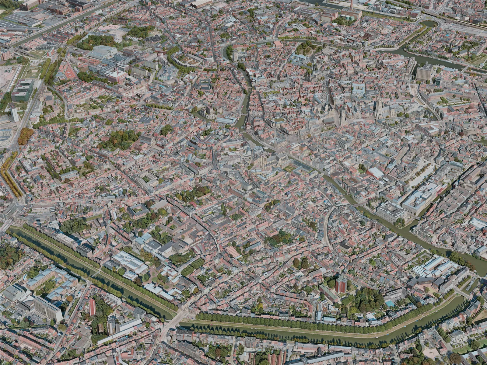 Ghent City, Belgium (2020) 3D Model main preview