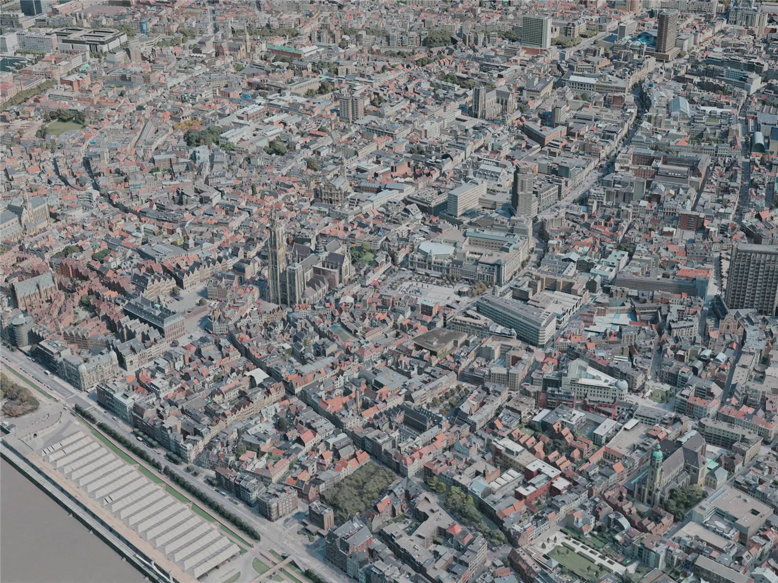 Antwerp City, Belgium (2020) 3D Model main preview