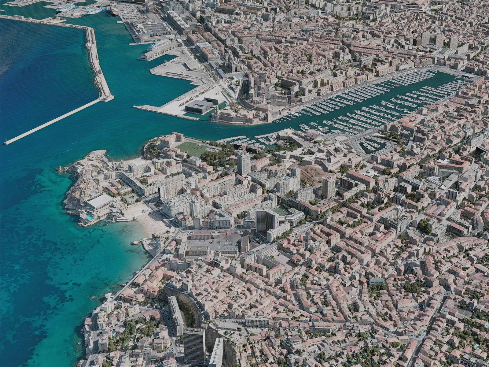 Marseille City, France (2020) 3D Model main preview
