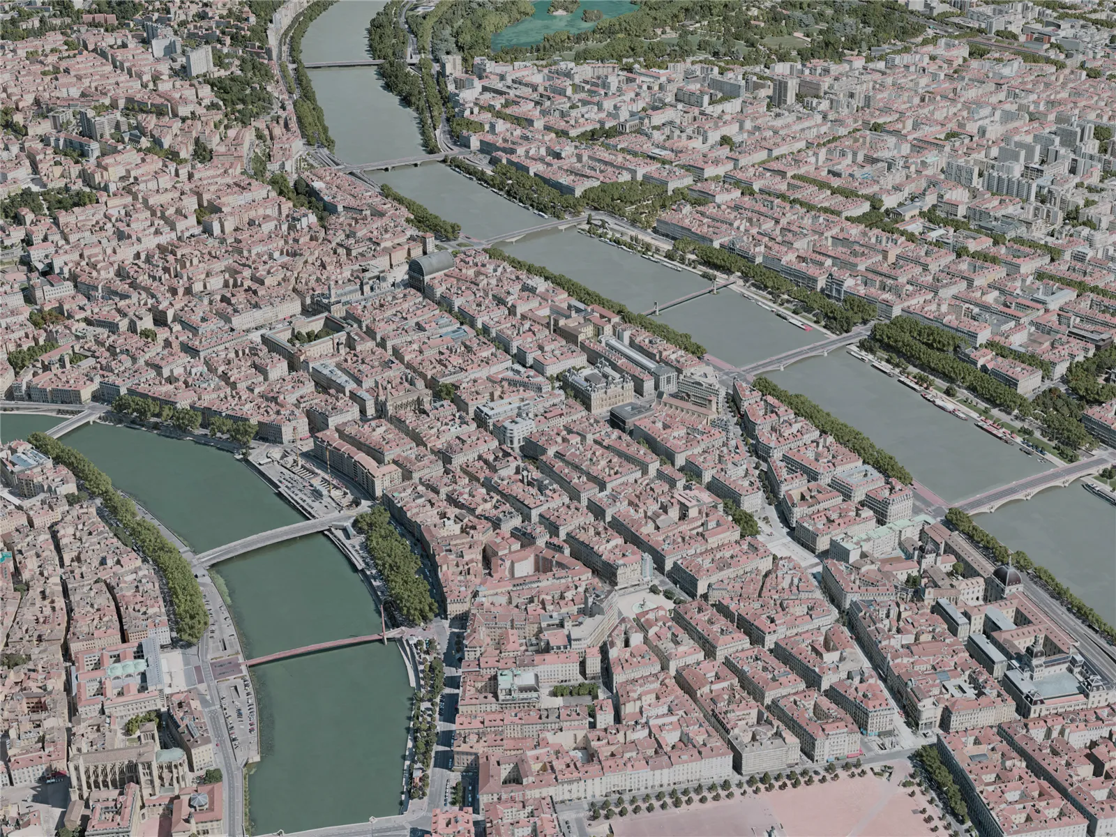 Lyon City, France (2020) 3D Model main preview