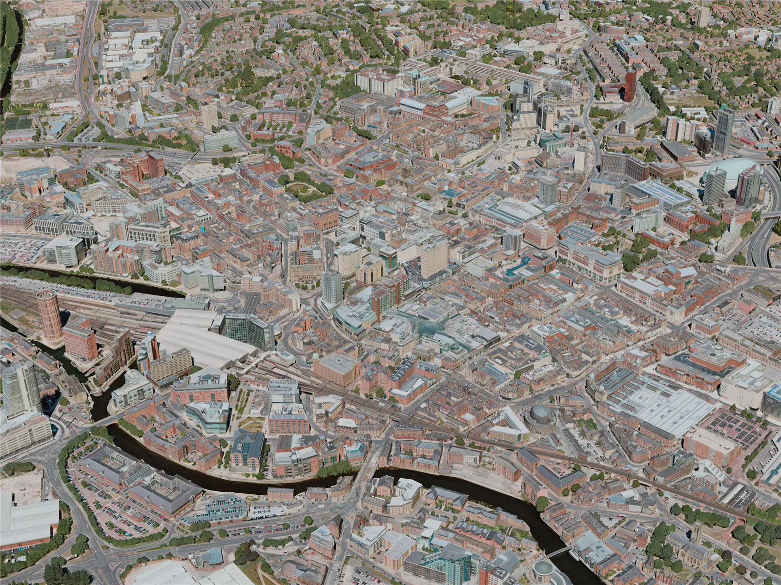 Leeds City, UK (2020) 3D Model main preview