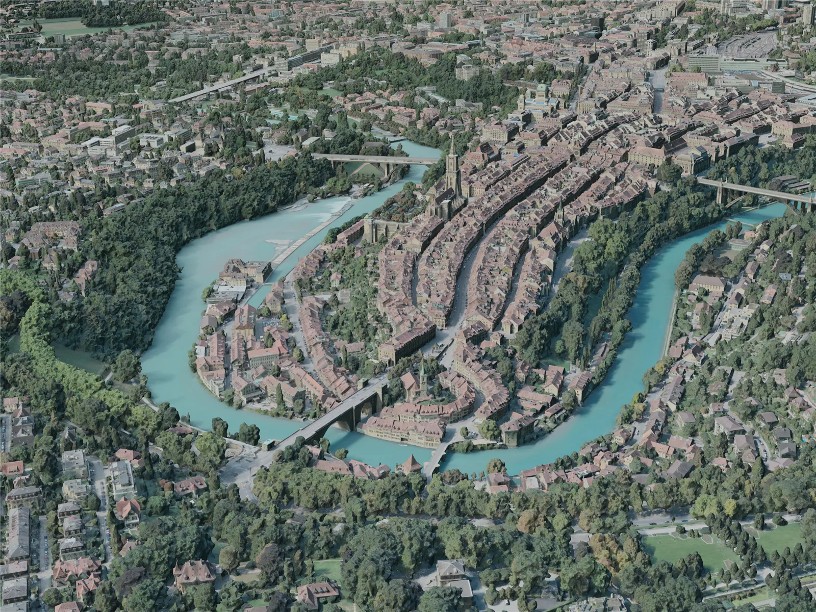 Bern City, Switzerland (2020) 3D Model main preview