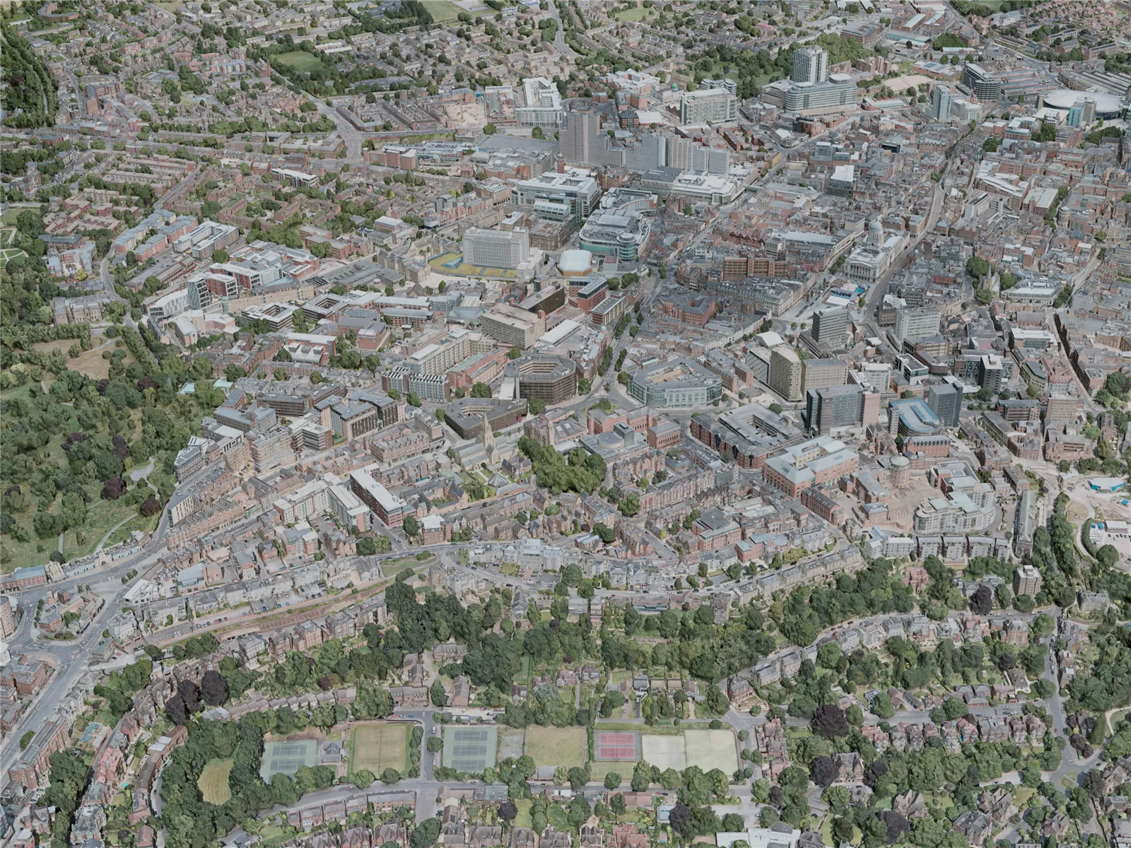 Nottingham City, UK (2020) 3D Model main preview