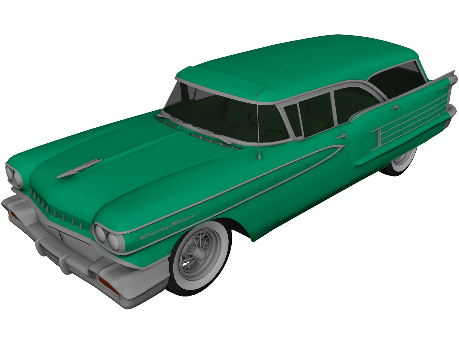 Oldsmobile 88 Fiesta Wagon (1958) 3D Model main preview