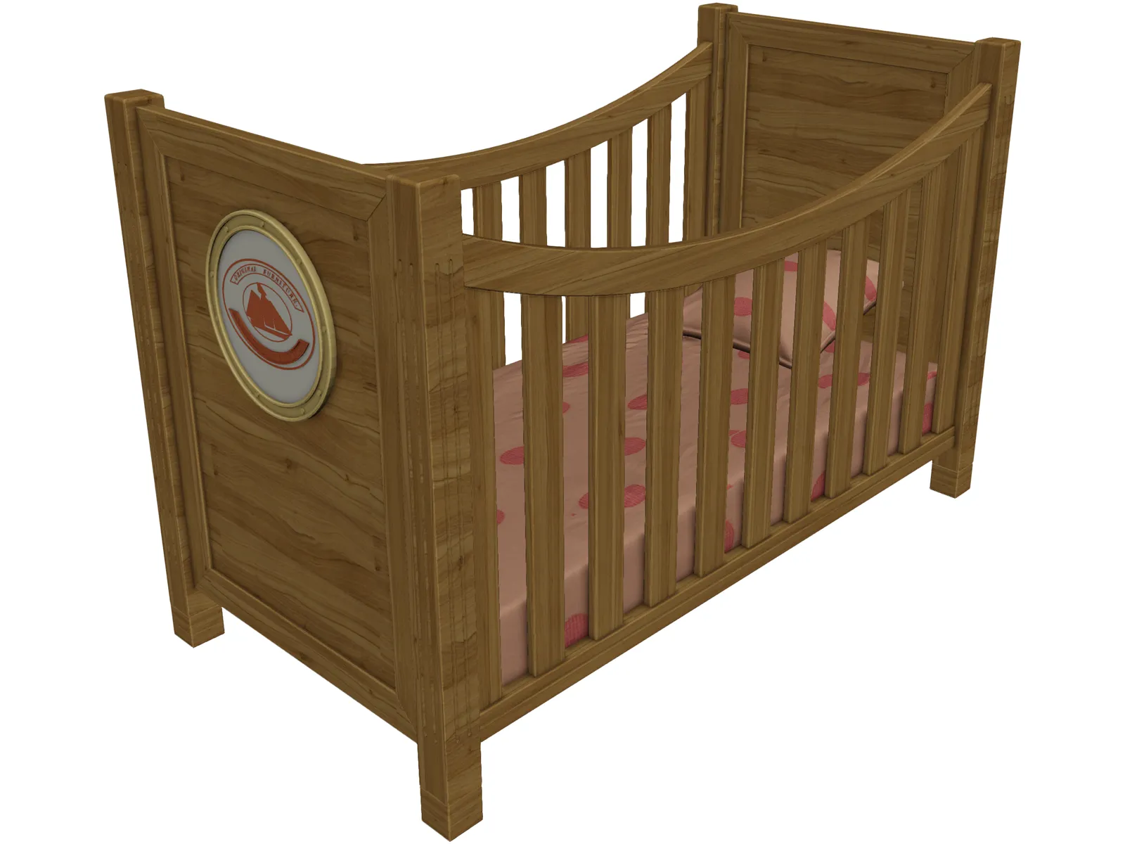 Baby Bed 3D Model main preview