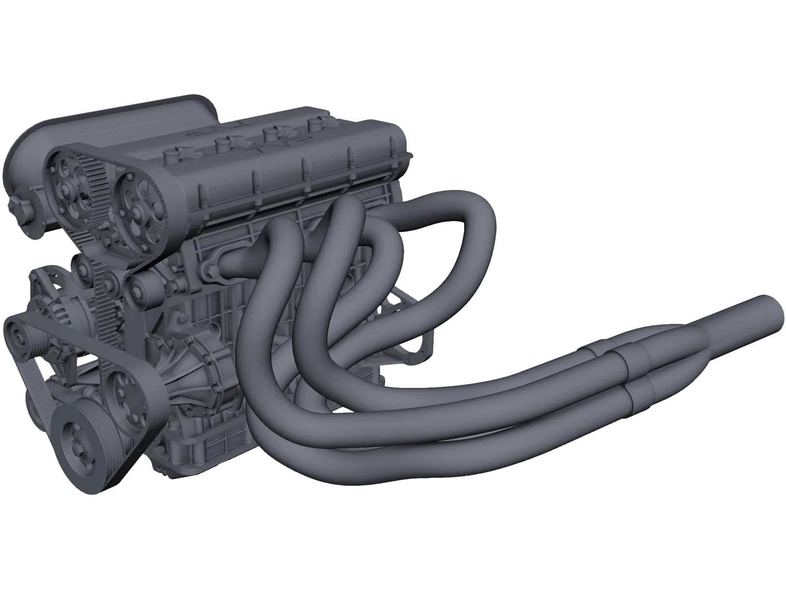 4-Cylinder 2L Engine 3D Model main preview