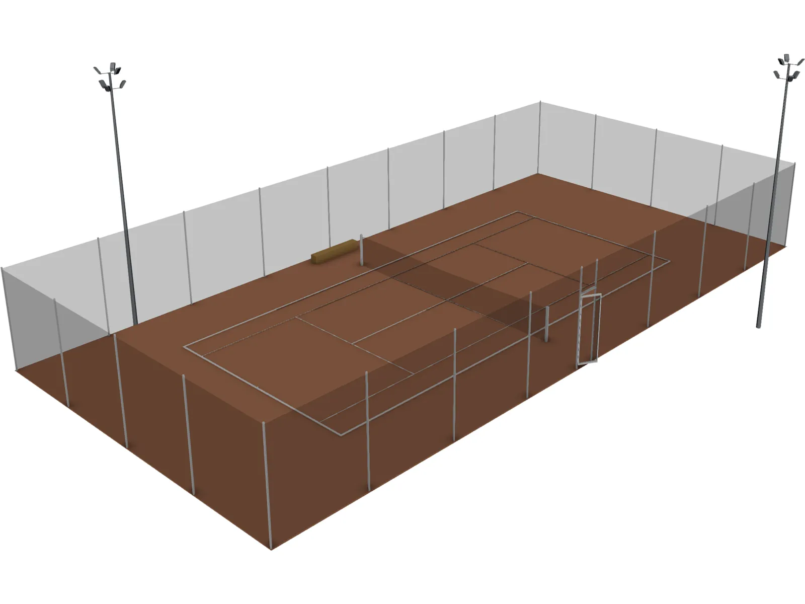 Tennis Court 3D Model main preview