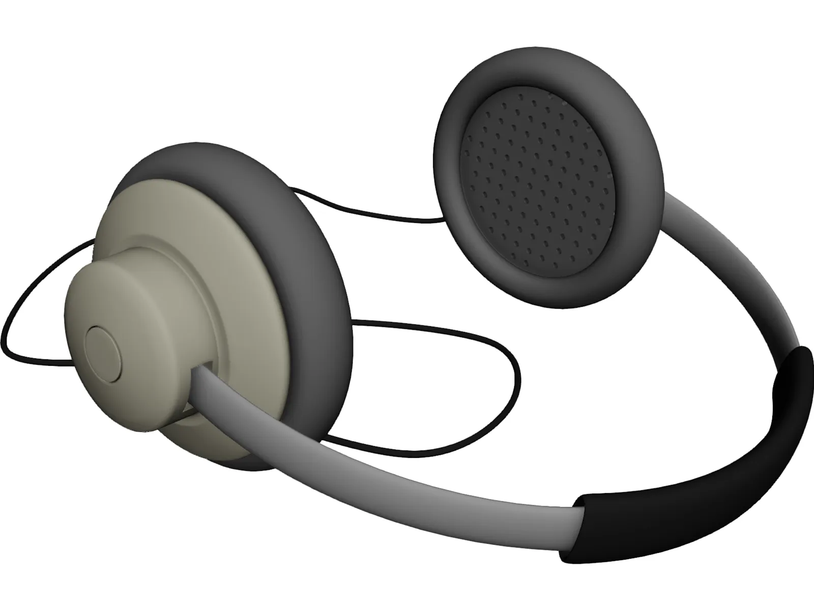 Walkman Stereo Headphones 3D Model main preview