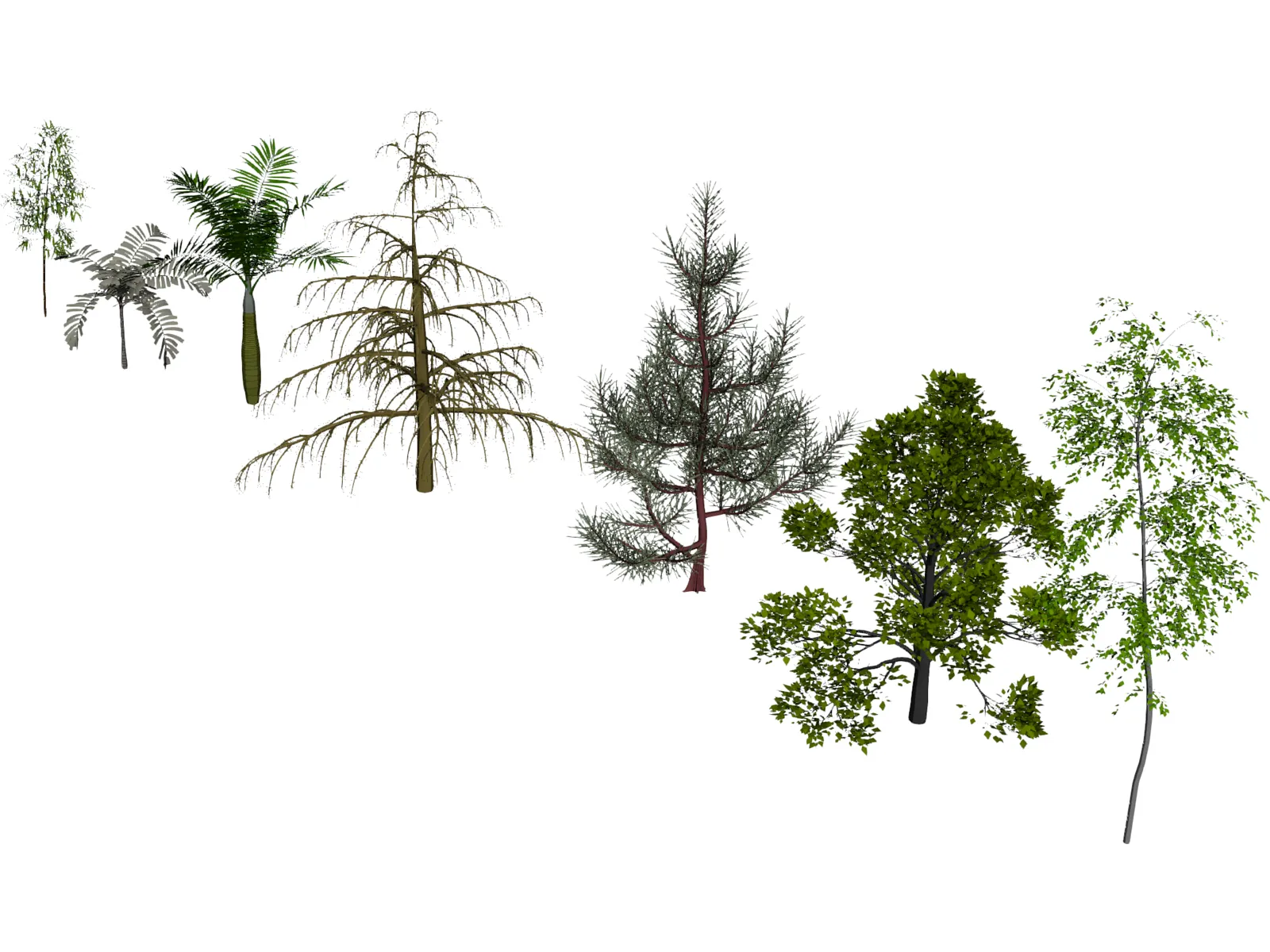 Trees Pack 3D Model main preview
