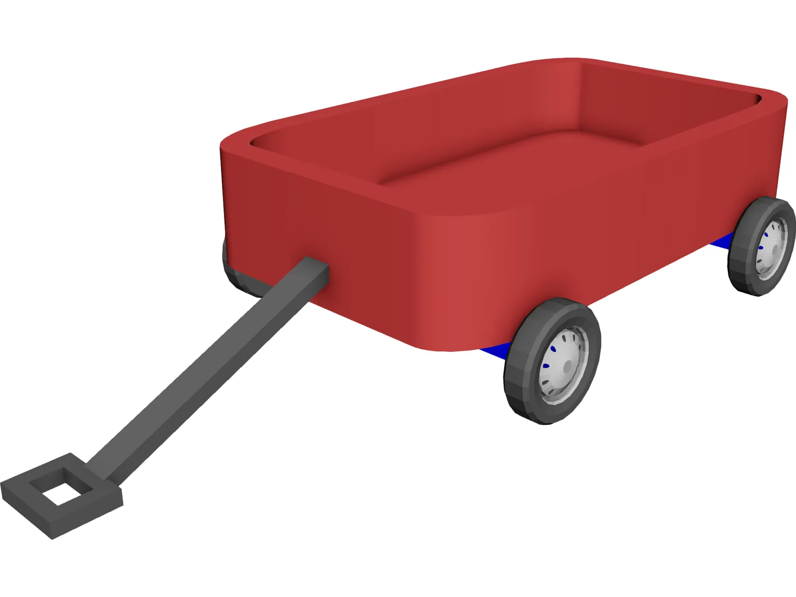 Children Red Wagon 3D Model main preview