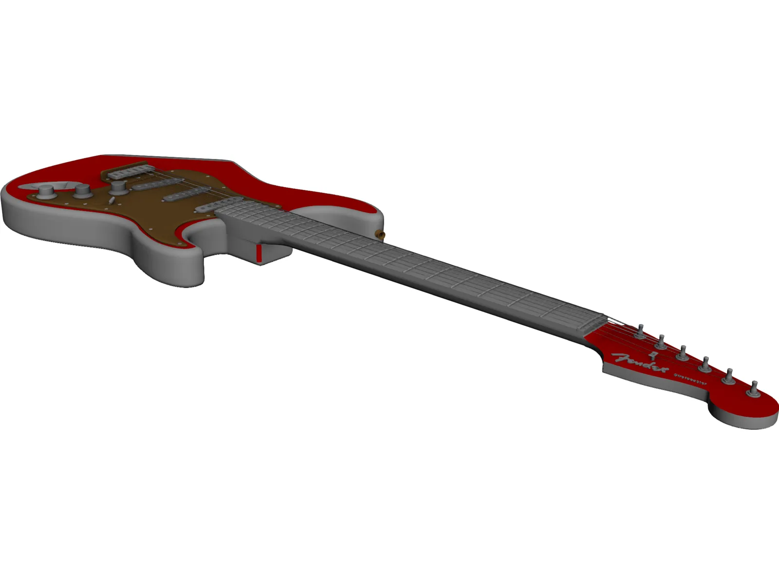 Fender Stratocaster Guitar 3D Model main preview