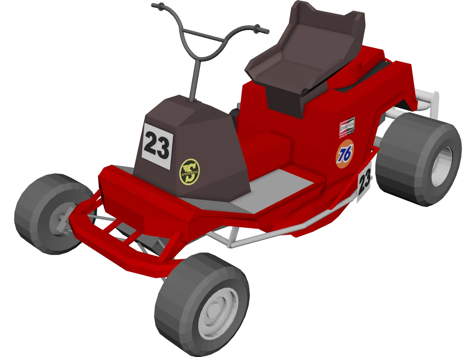 Lawn Mower Cart 3D Model main preview