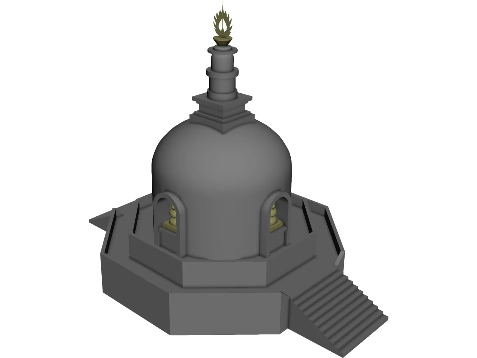 Buddhist Stupa 3D Model main preview