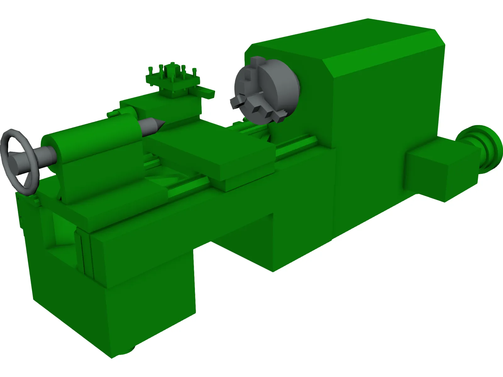 Large Horizontal Machine-Shop Lathe 3D Model main preview
