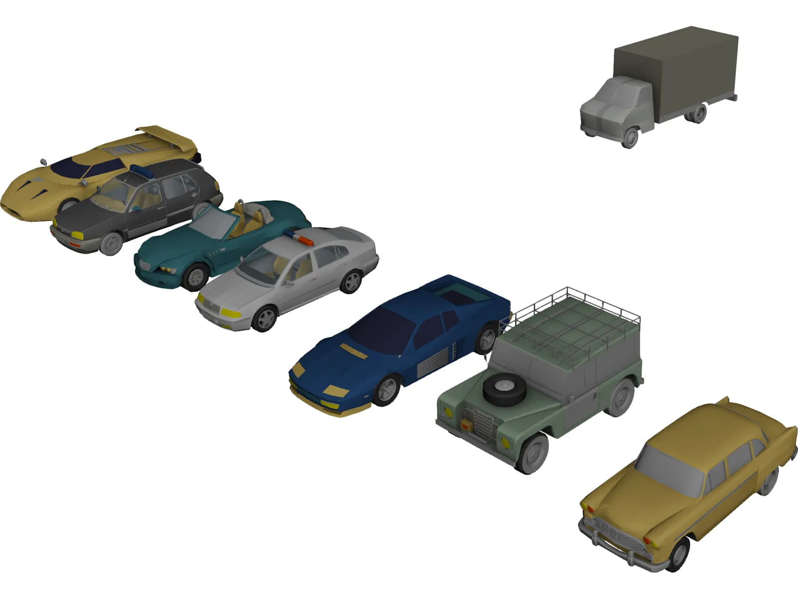 Cars Pack 3D Model main preview