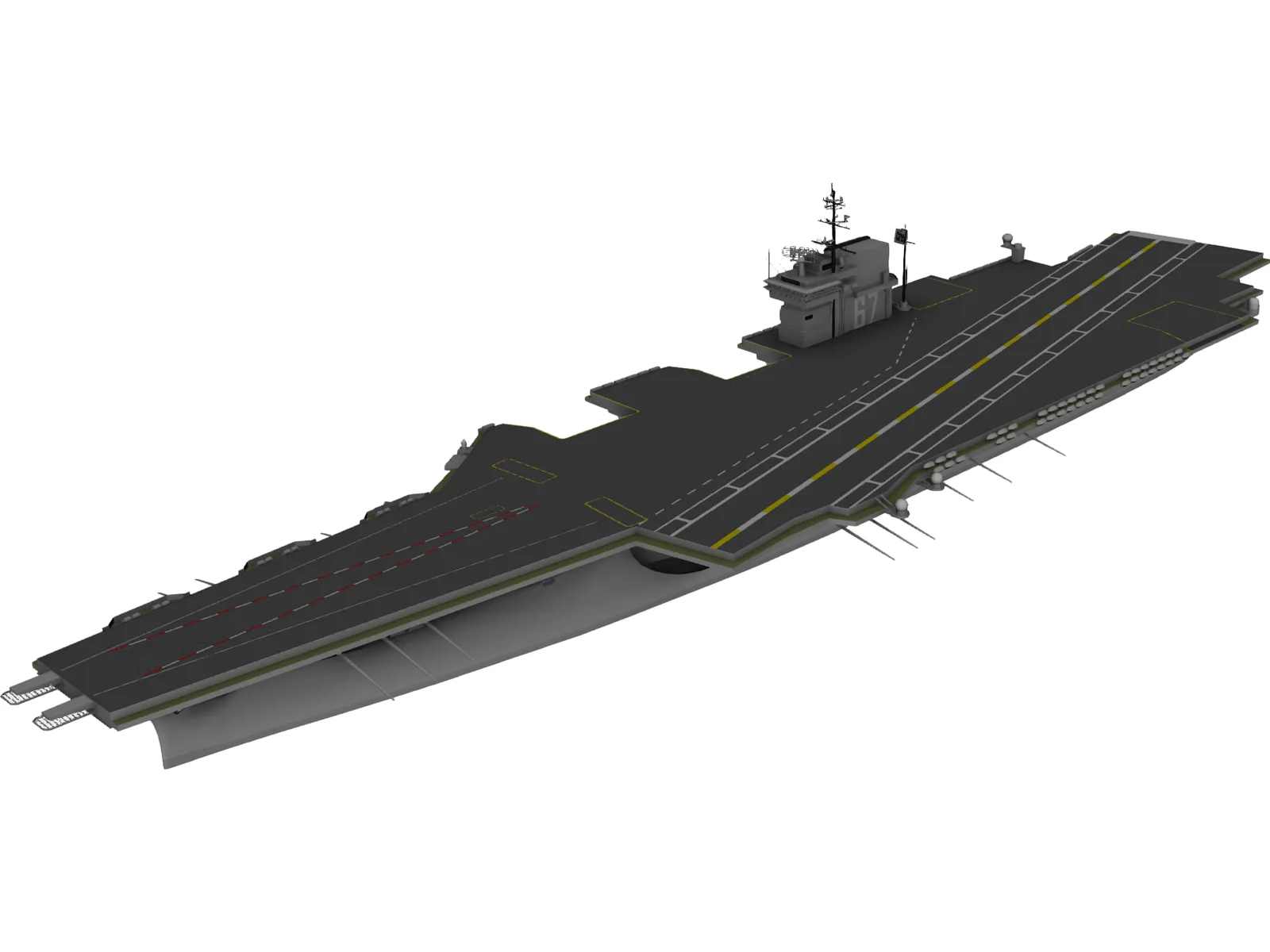 USS John F Kennedy CV 67 3D Model main preview