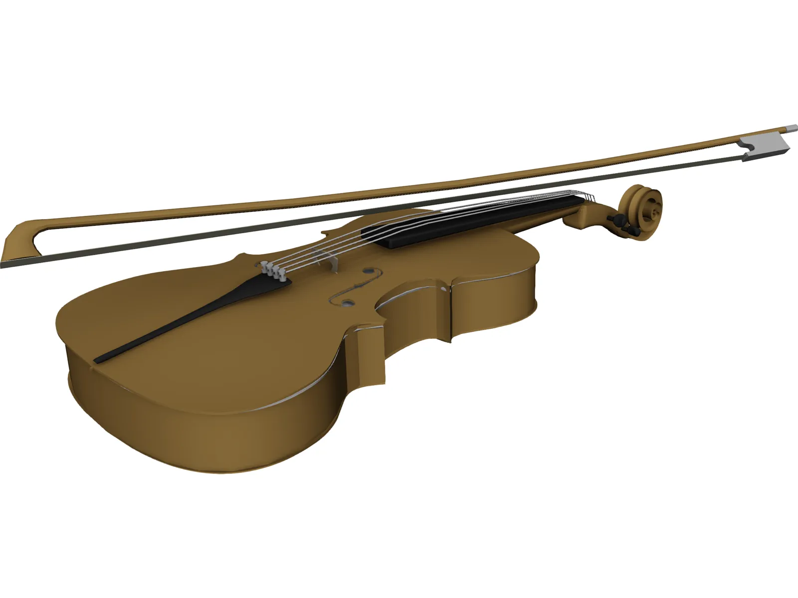 Violin 3D Model main preview