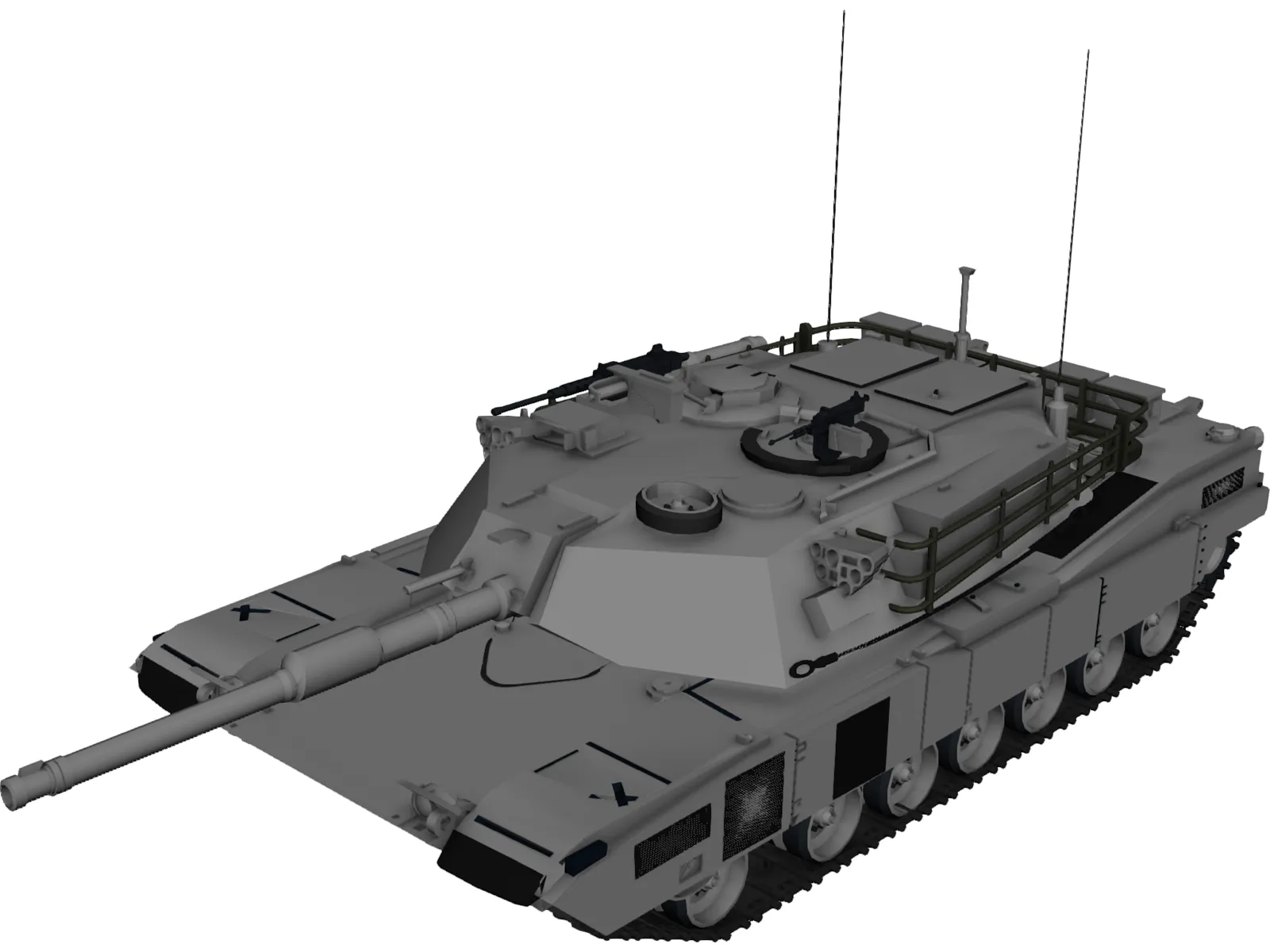 M1A2 Abrams Battle Tank 3D Model main preview
