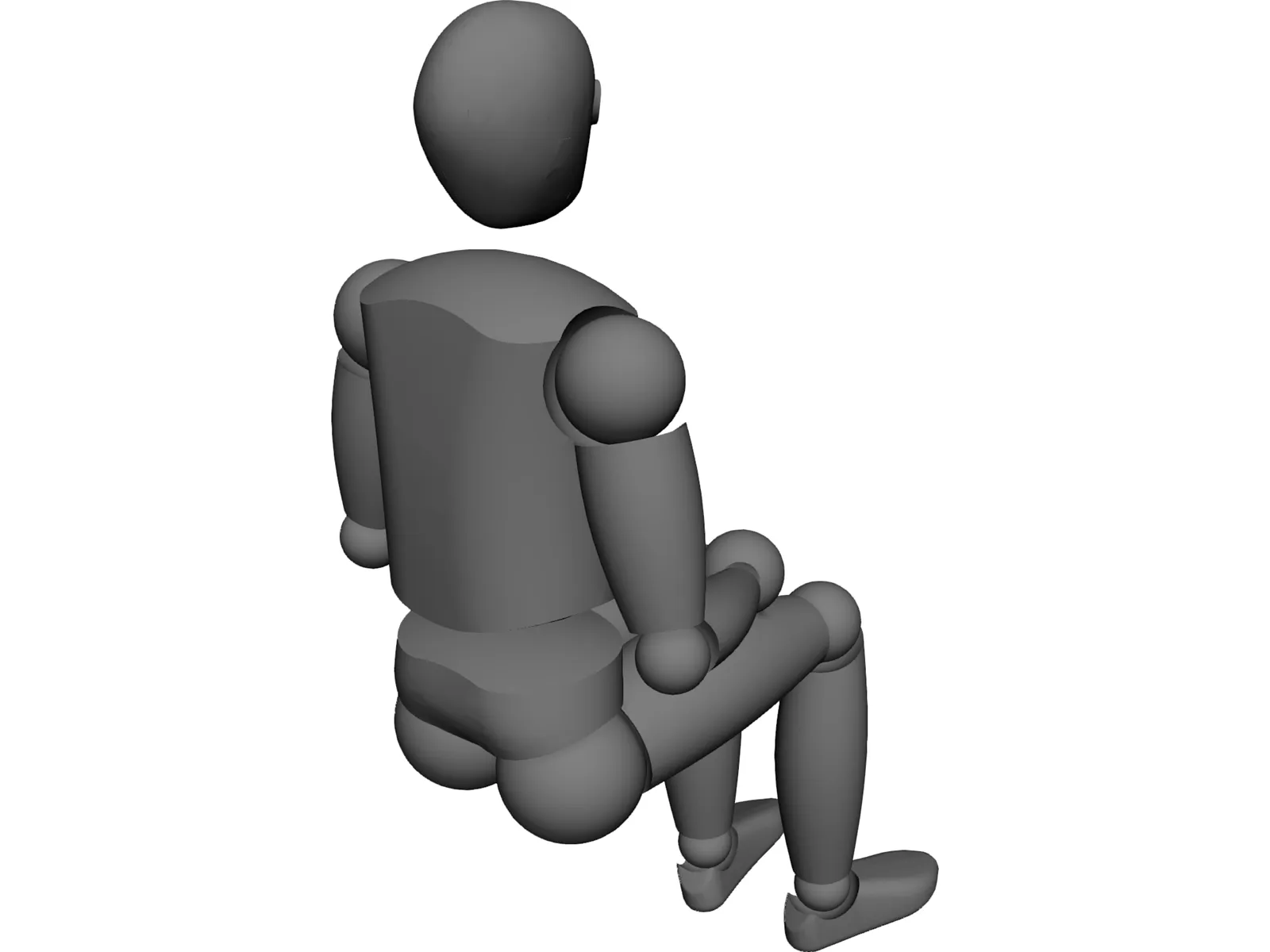 Seated Human Dummy 3D Model main preview