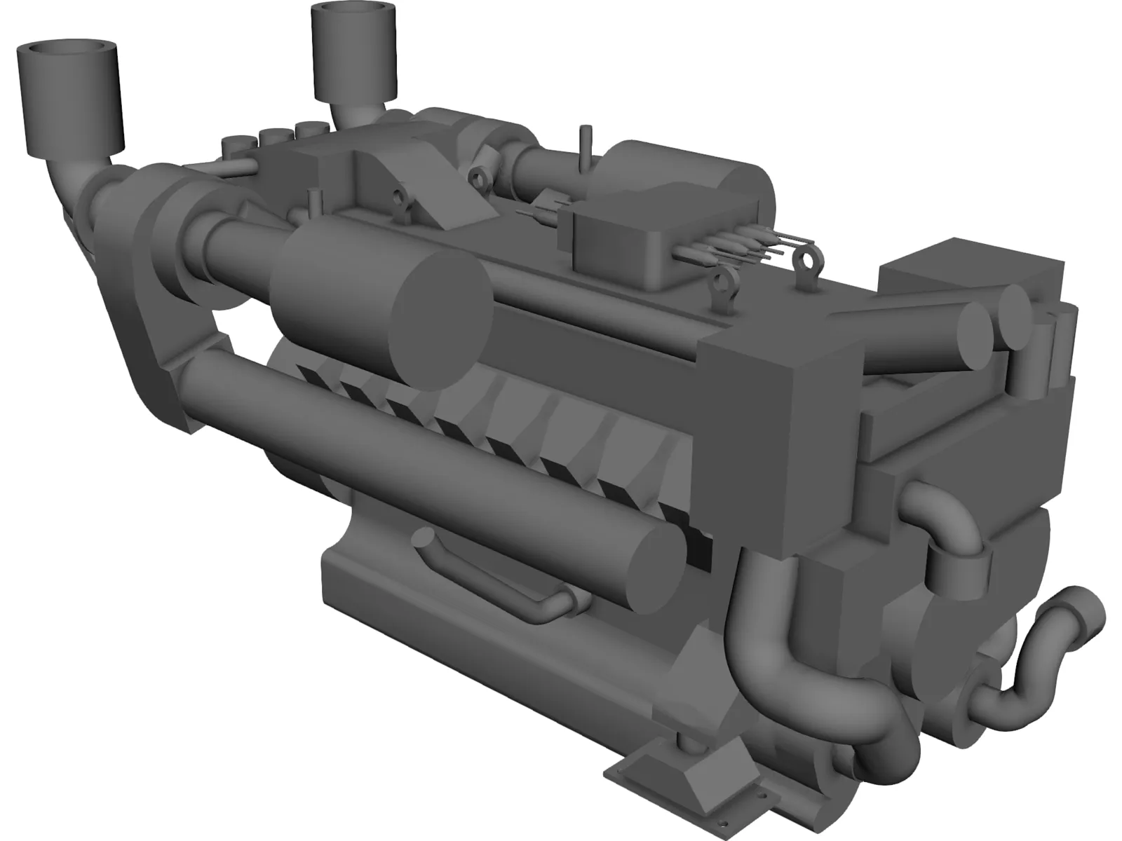 MTU 16V 2000 Engine 3D Model main preview