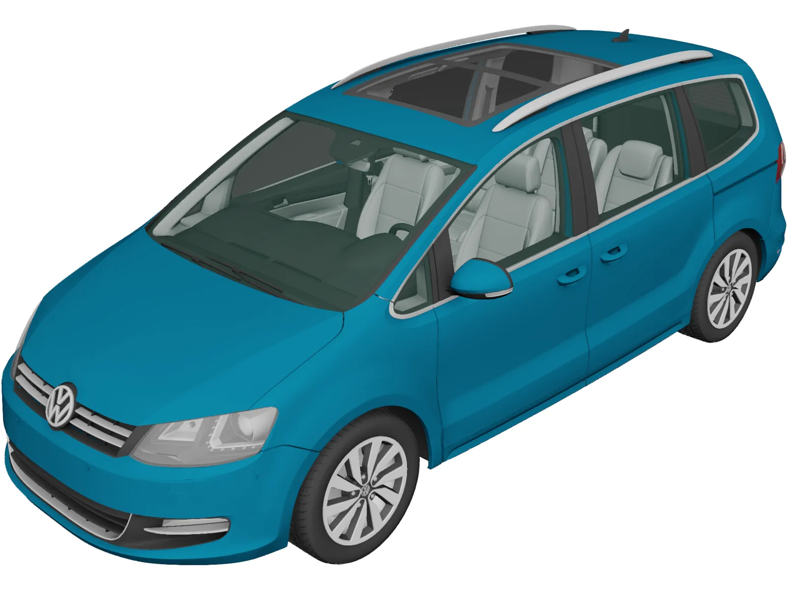 Volkswagen Sharan (2016) 3D Model main preview