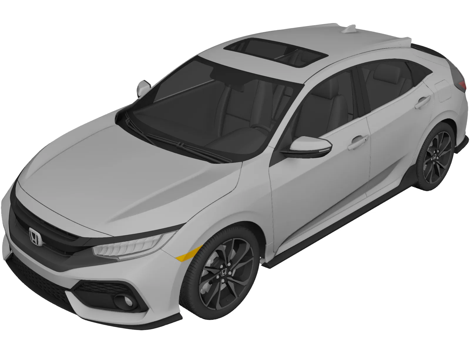 Honda Civic Hatchback (2017) 3D Model main preview