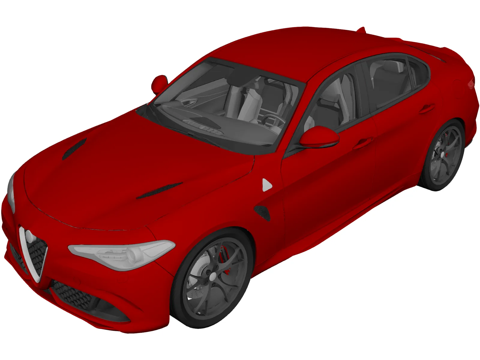 Alfa Romeo Giulia Quadrifoglio (2016) 3D Model main preview