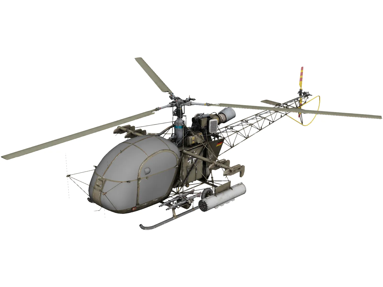 Aerospatiale SA 313B Alouette II 3D Model main preview