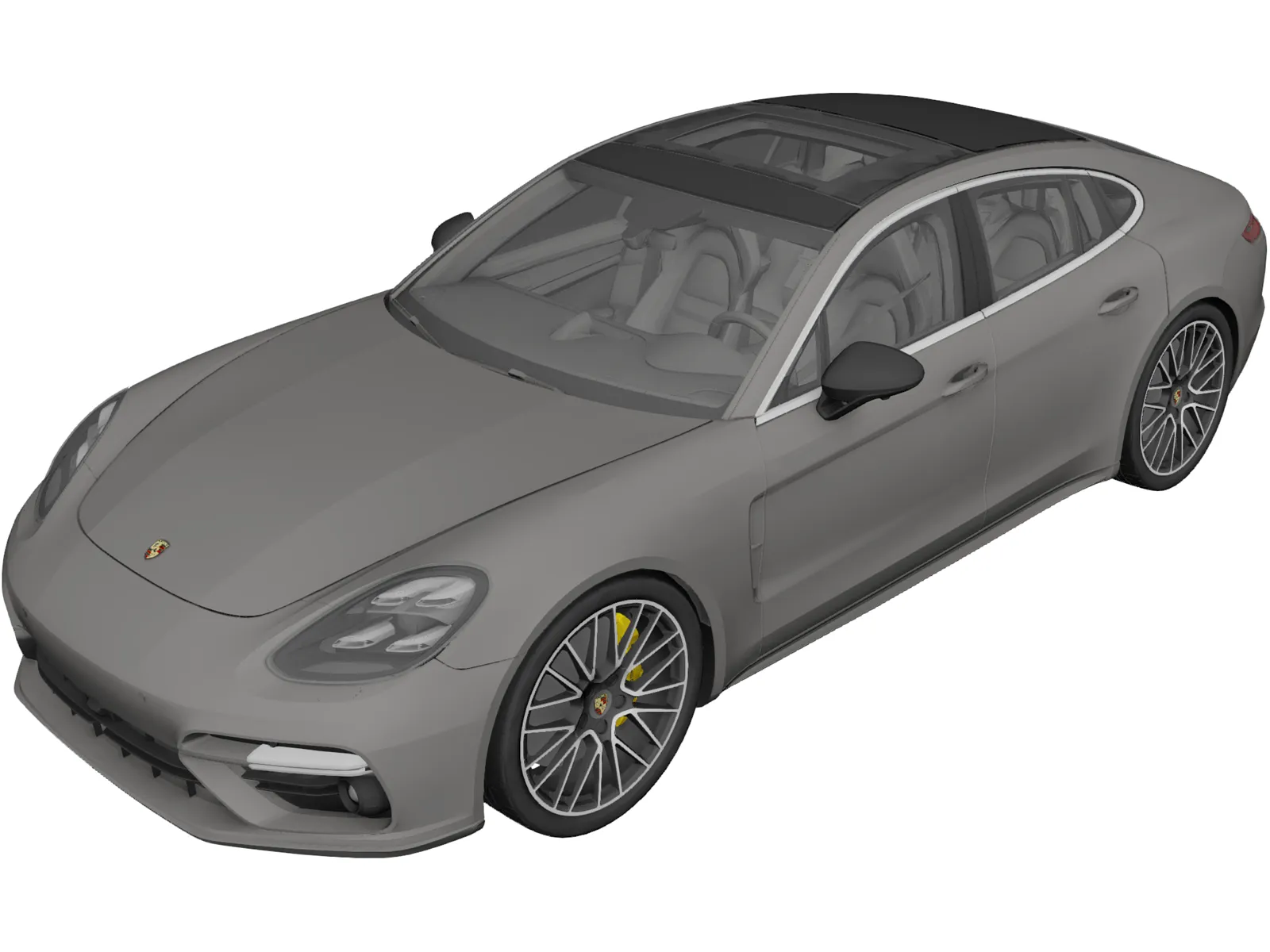 Porsche Panamera Turbo (2018) 3D Model main preview