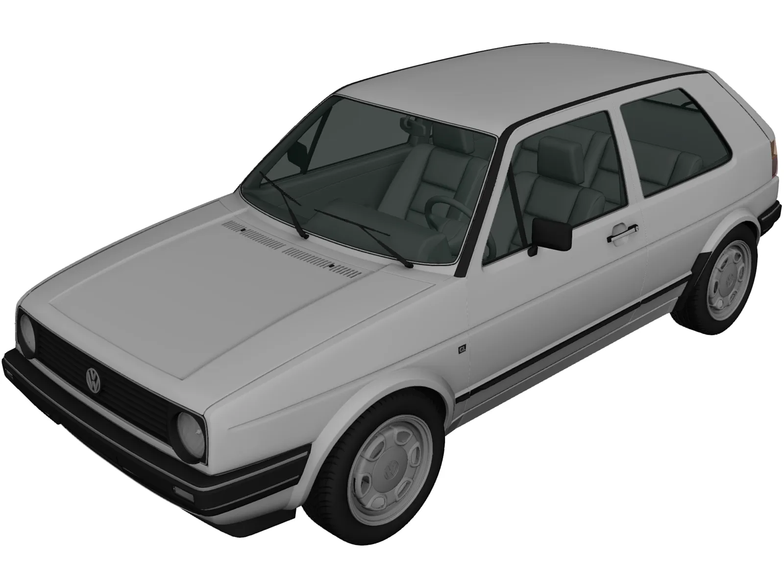 Volkswagen Golf GL (1983) 3D Model main preview