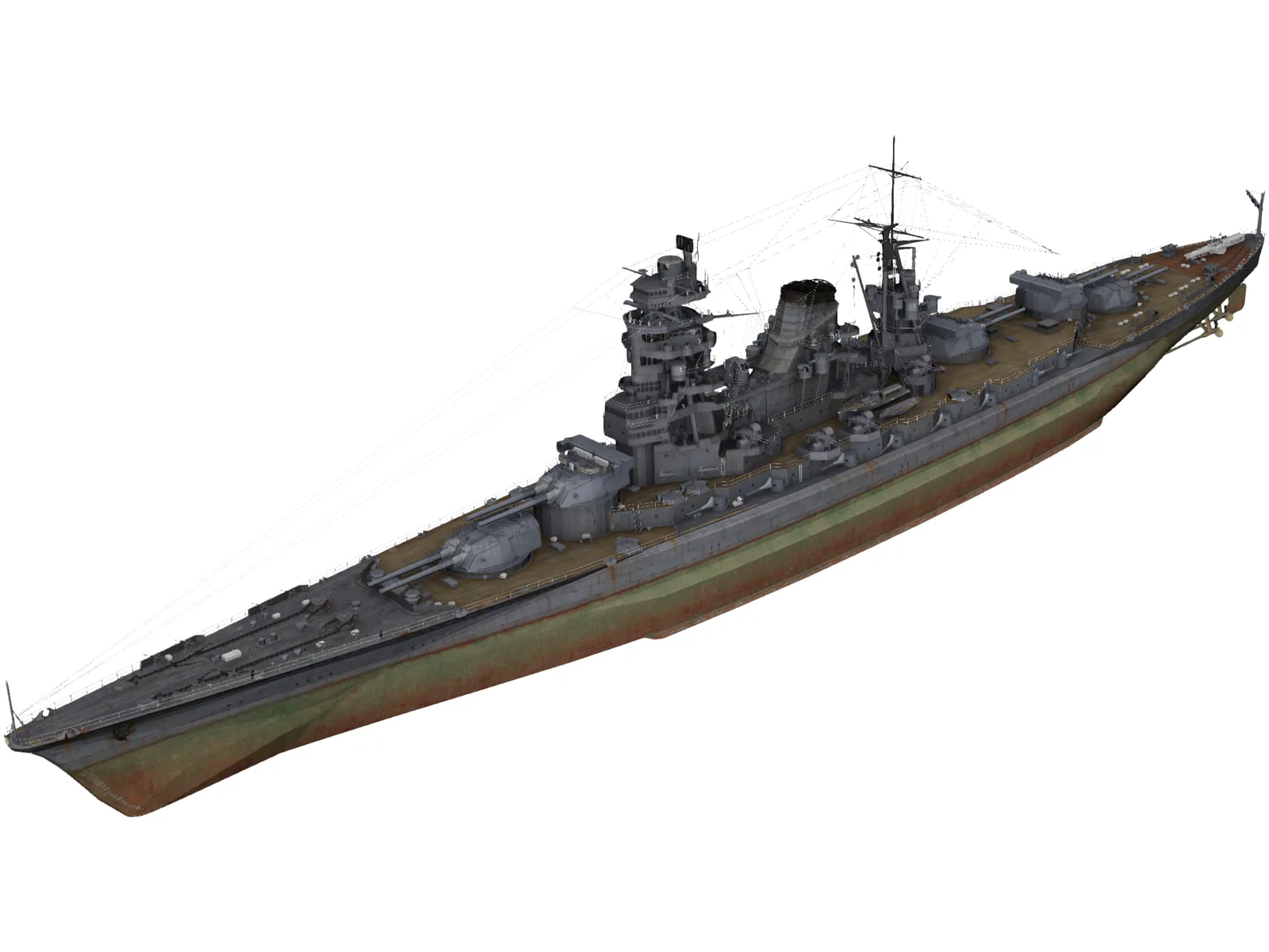Amagi Japanese Battlecruiser 3D Model main preview