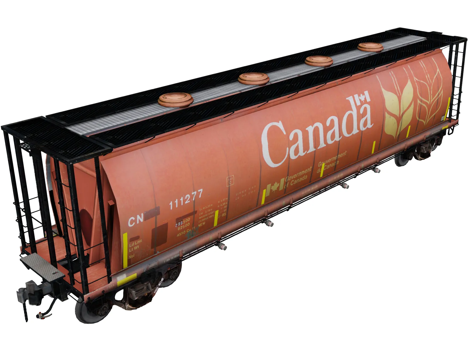 Grain Car 3D Model main preview
