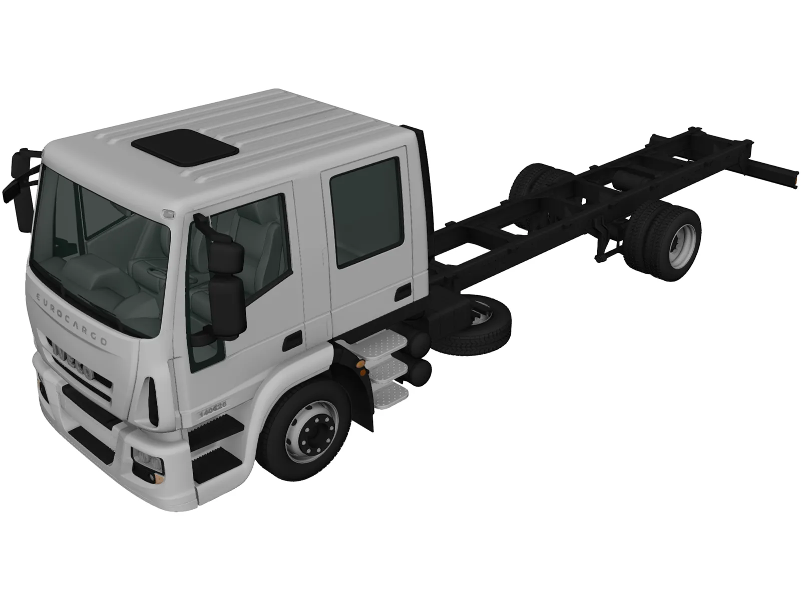 Iveco EuroCargo Double Cab Chassis Truck (2008) 3D Model main preview