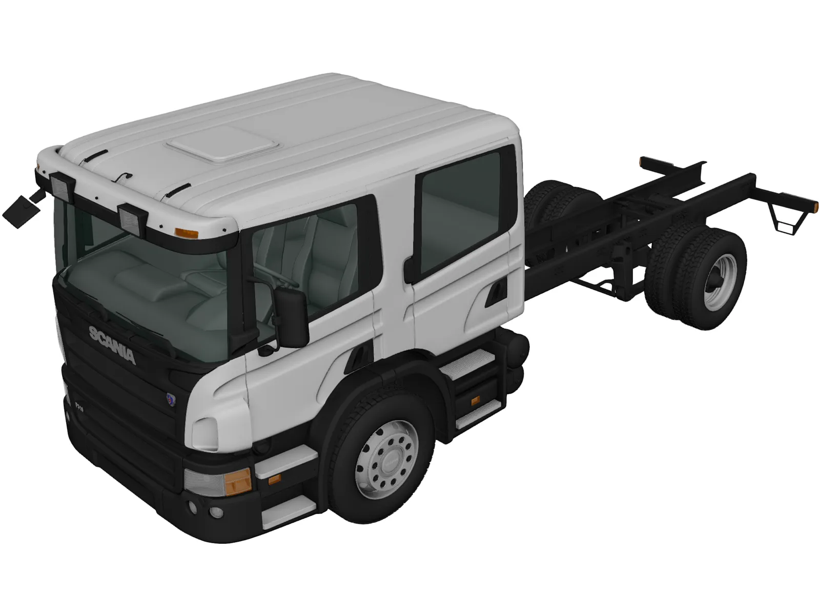 Scania CrewCab CP28 Chassis Truck (2011) 3D Model main preview