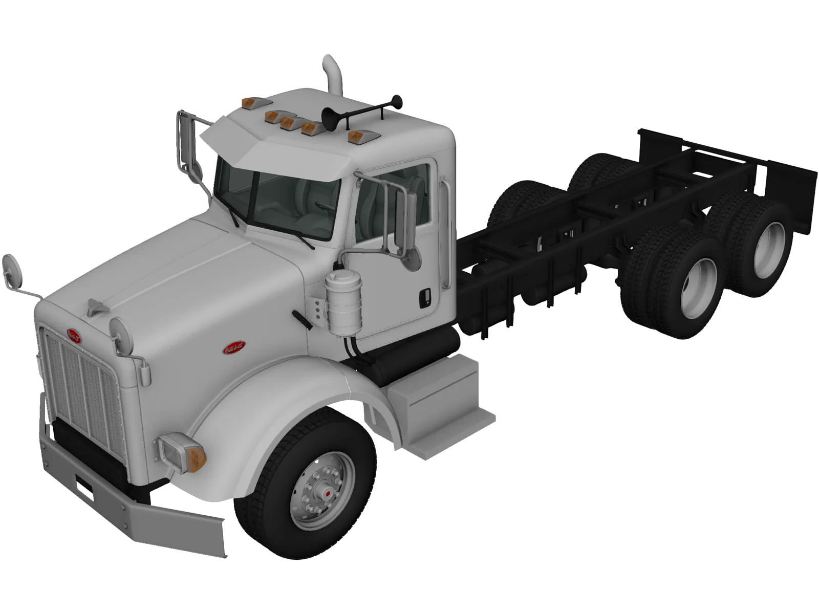 Peterbilt 357 DayCab Chassis Truck (2006) 3D Model main preview