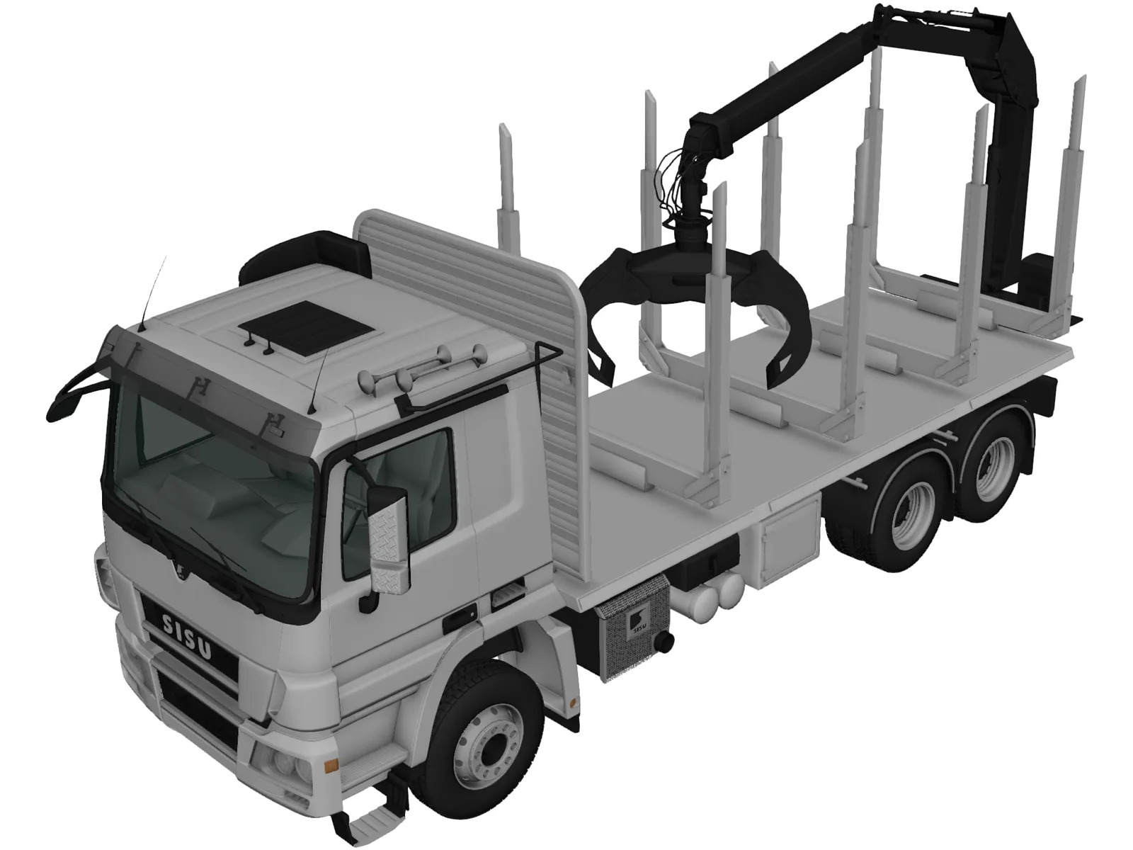Sisu Polar Logging Truck (2010) 3D Model main preview