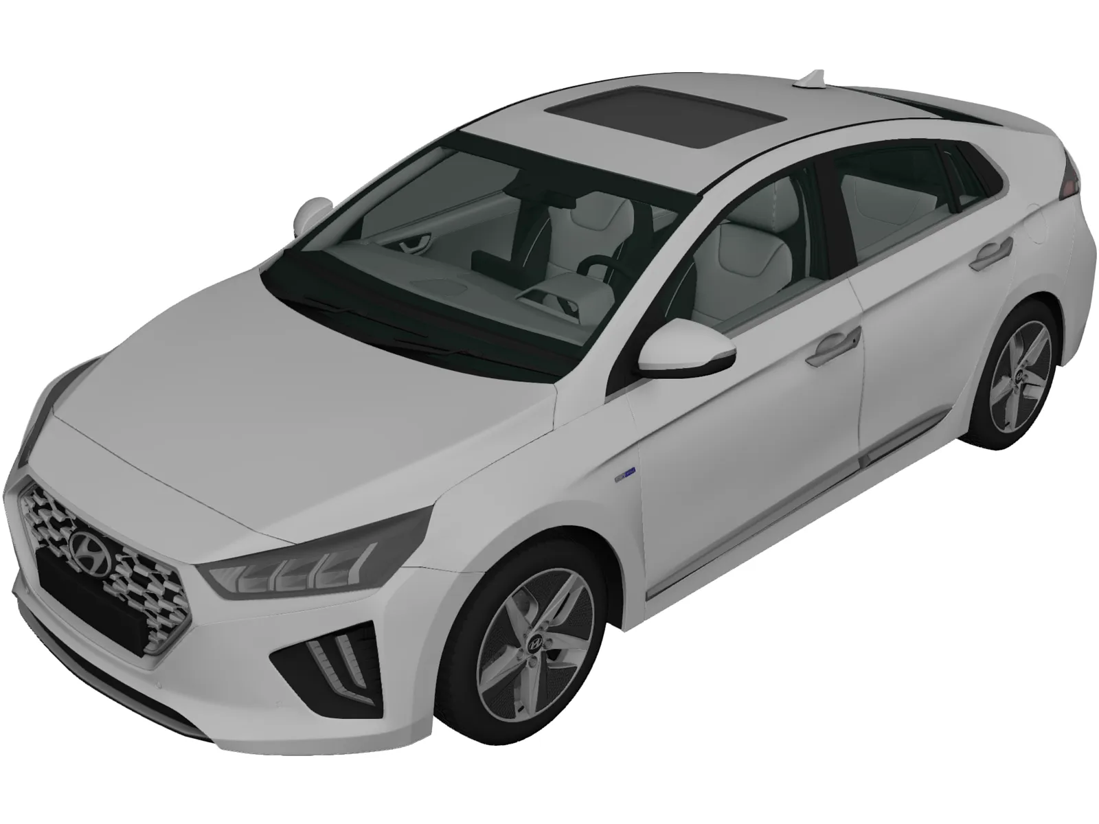 Hyundai Ioniq Hybrid (2019) 3D Model main preview