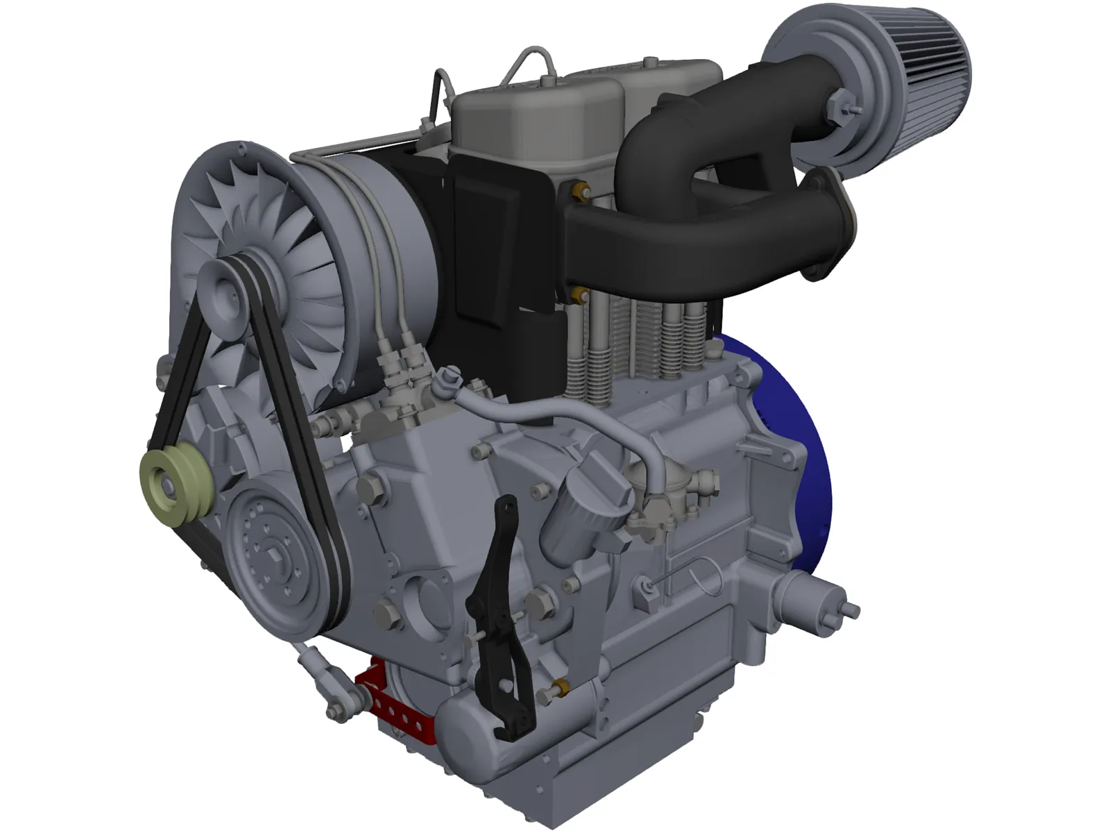 Deutz F2L511 Engine 3D Model main preview
