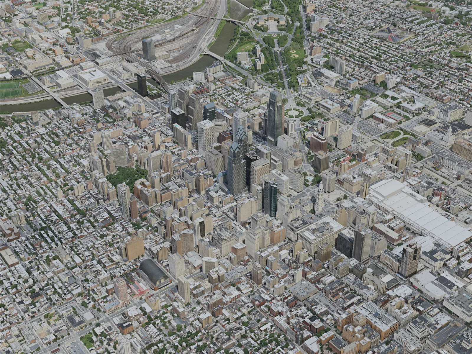 Philadelphia City, 7x7km, USA (2020) 3D Model main preview