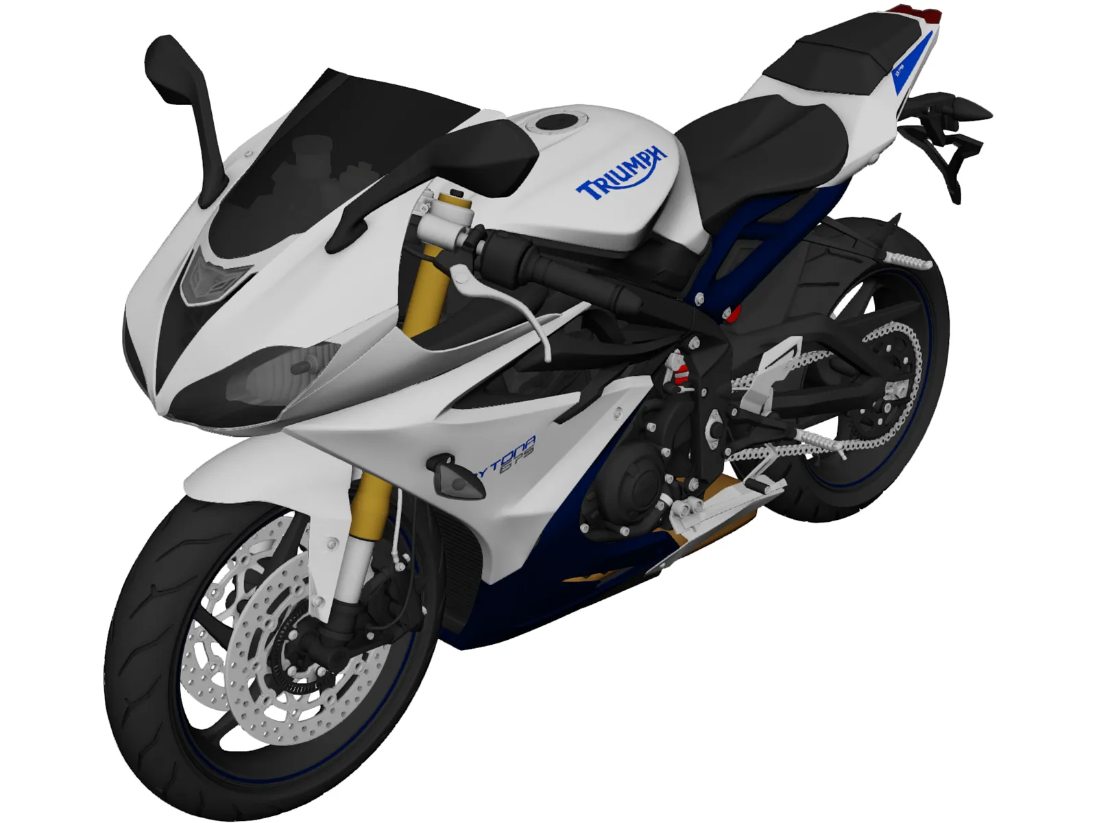 Triumph Daytona 675 (2014) 3D Model main preview