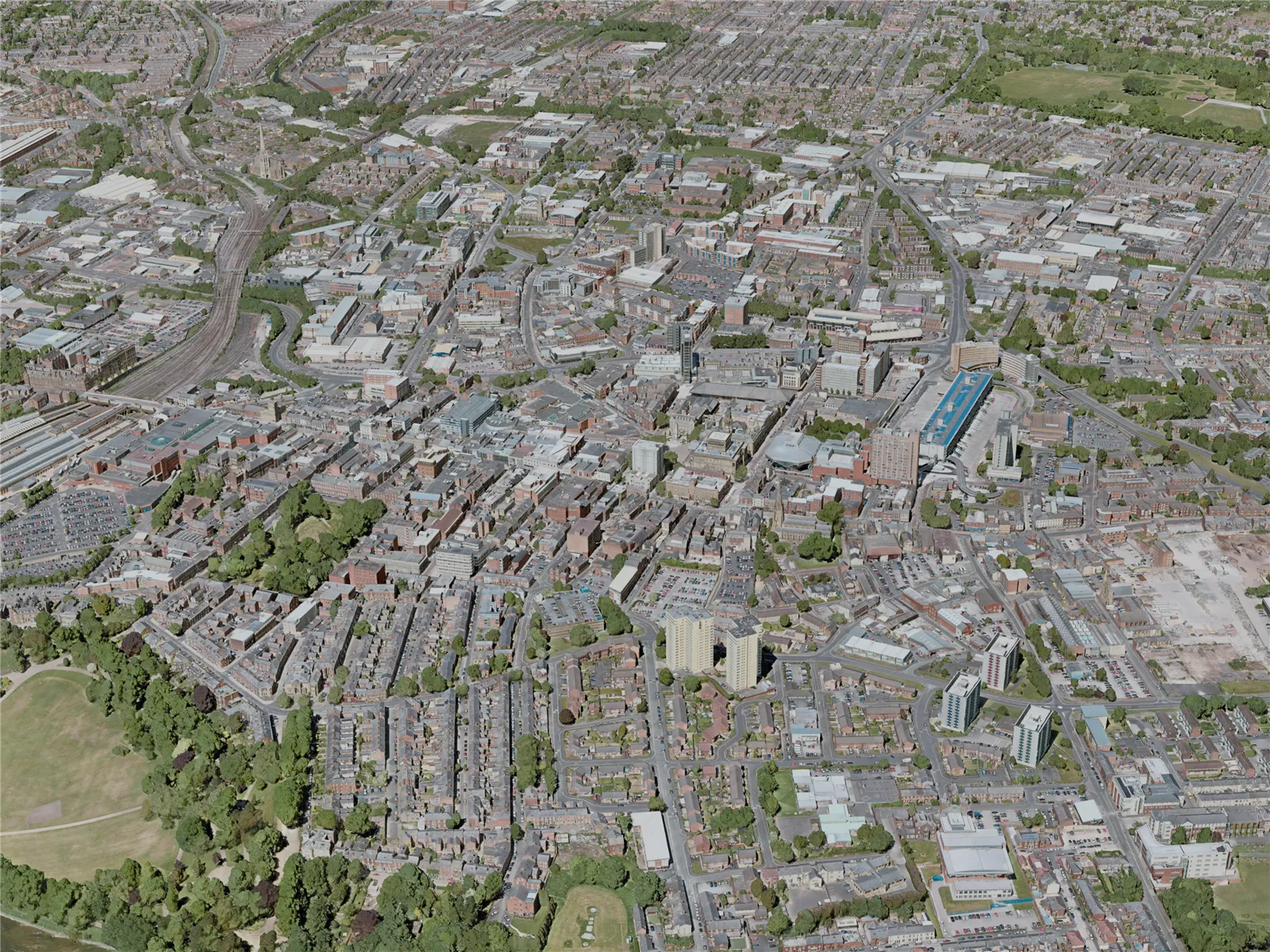 Preston City, UK (2020) 3D Model main preview