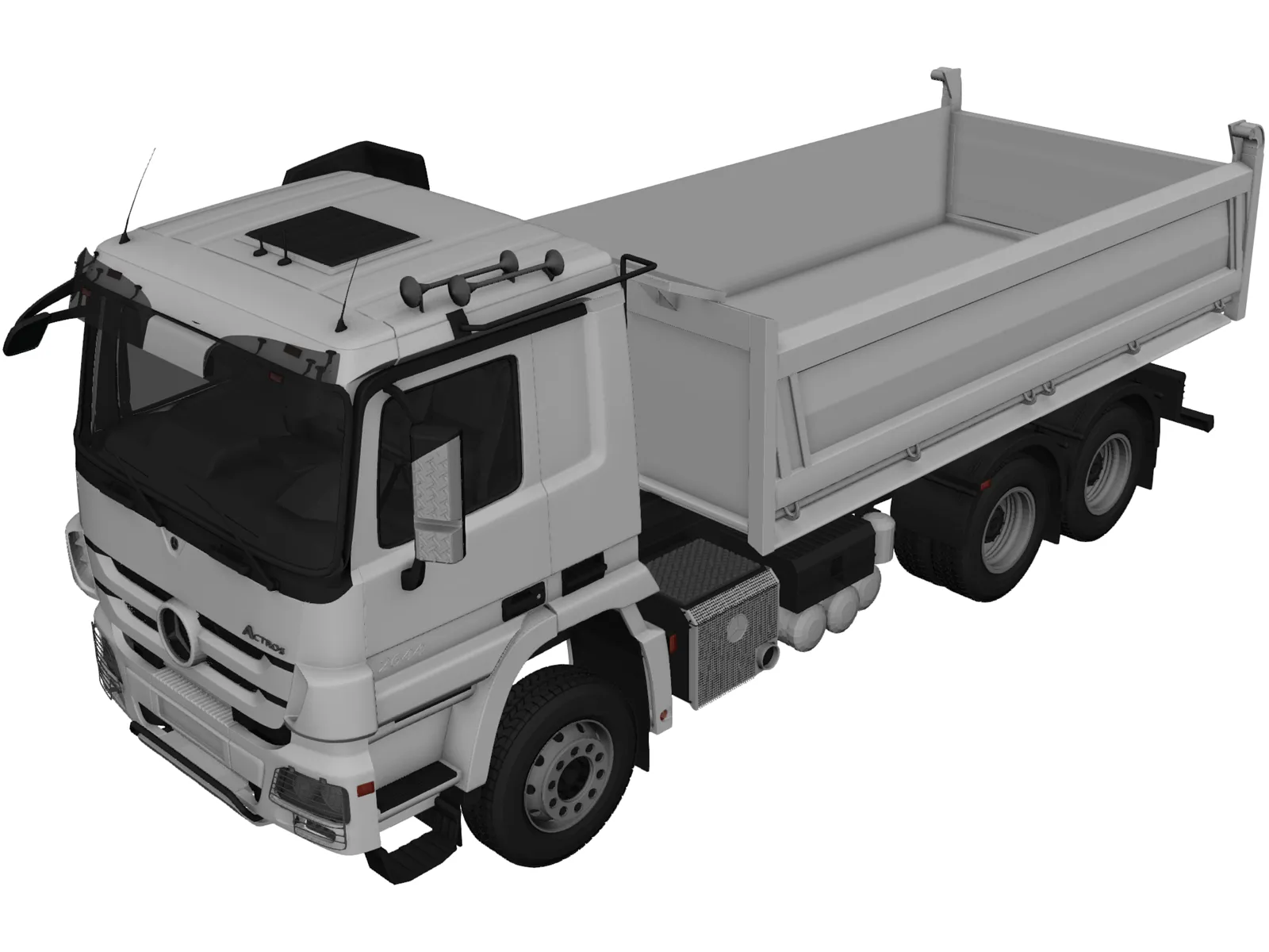 Mercedes-Benz Actros Tipper 3-axle (2011) 3D Model main preview