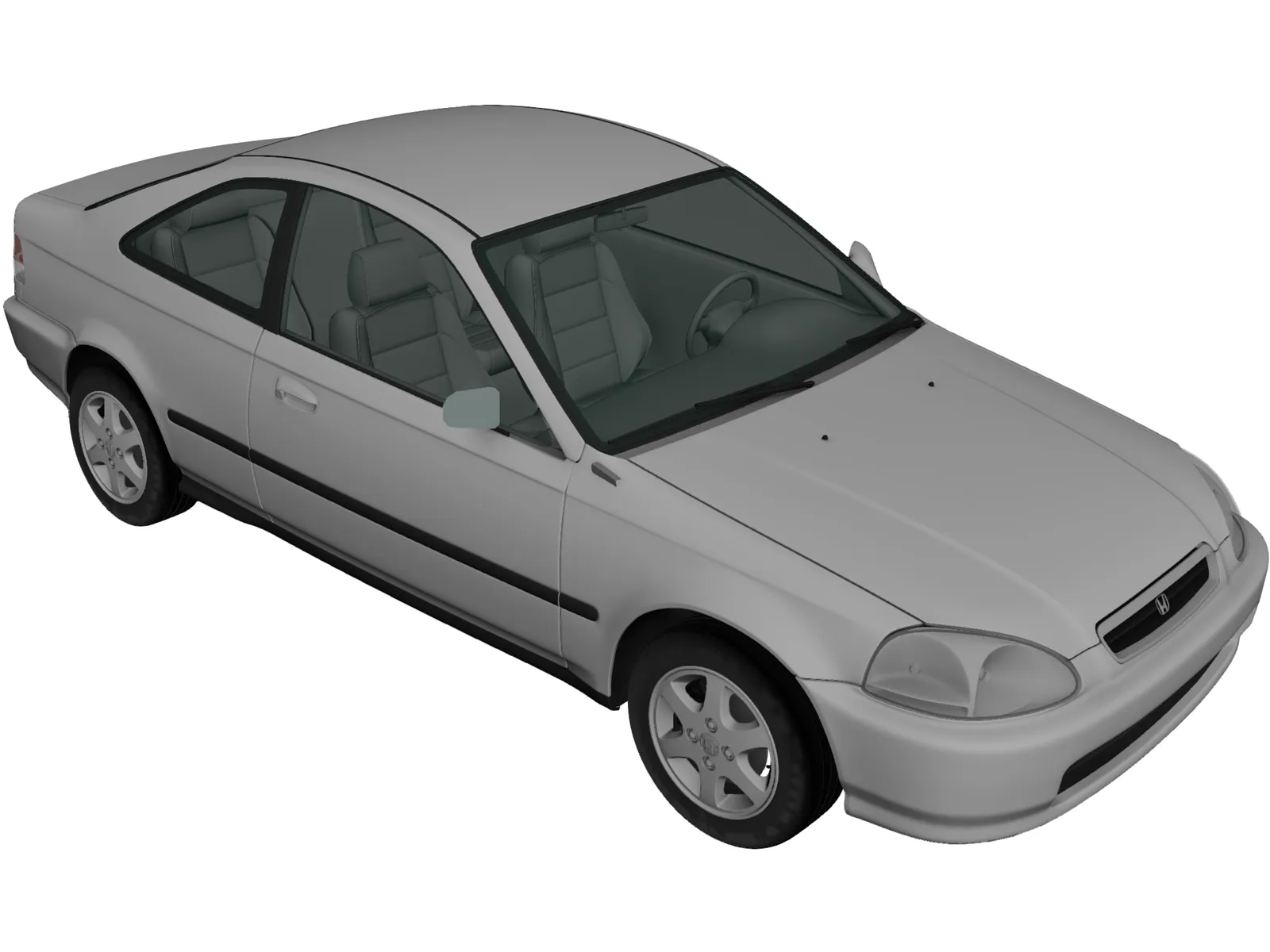 Honda Civic Coupe (1996) 3D Model main preview