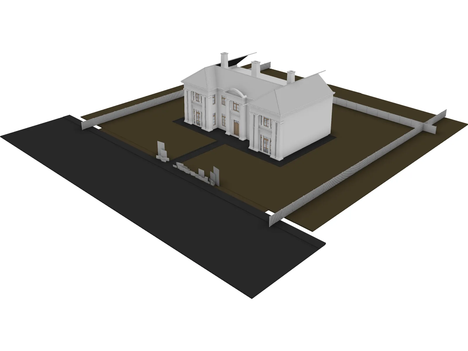 English Villa 3D Model main preview