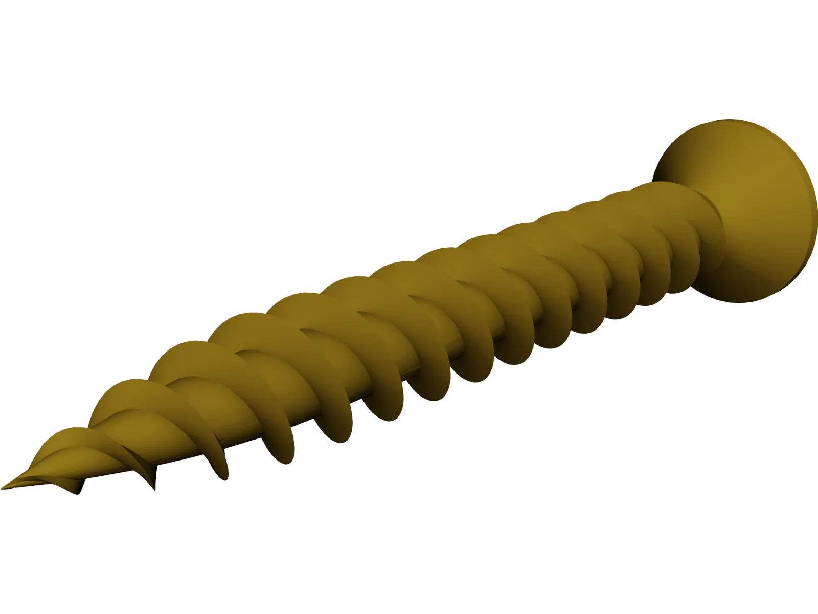 Wood Screw 3D Model main preview