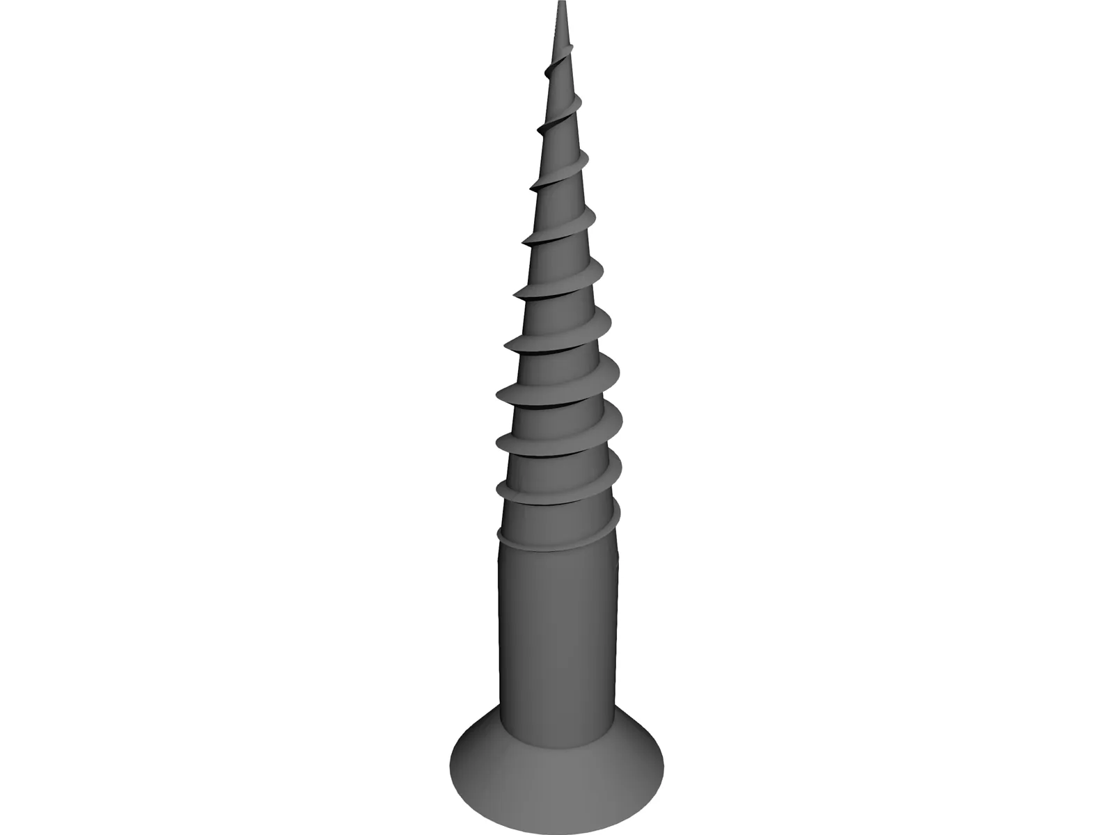 Wood Screw 3D Model main preview