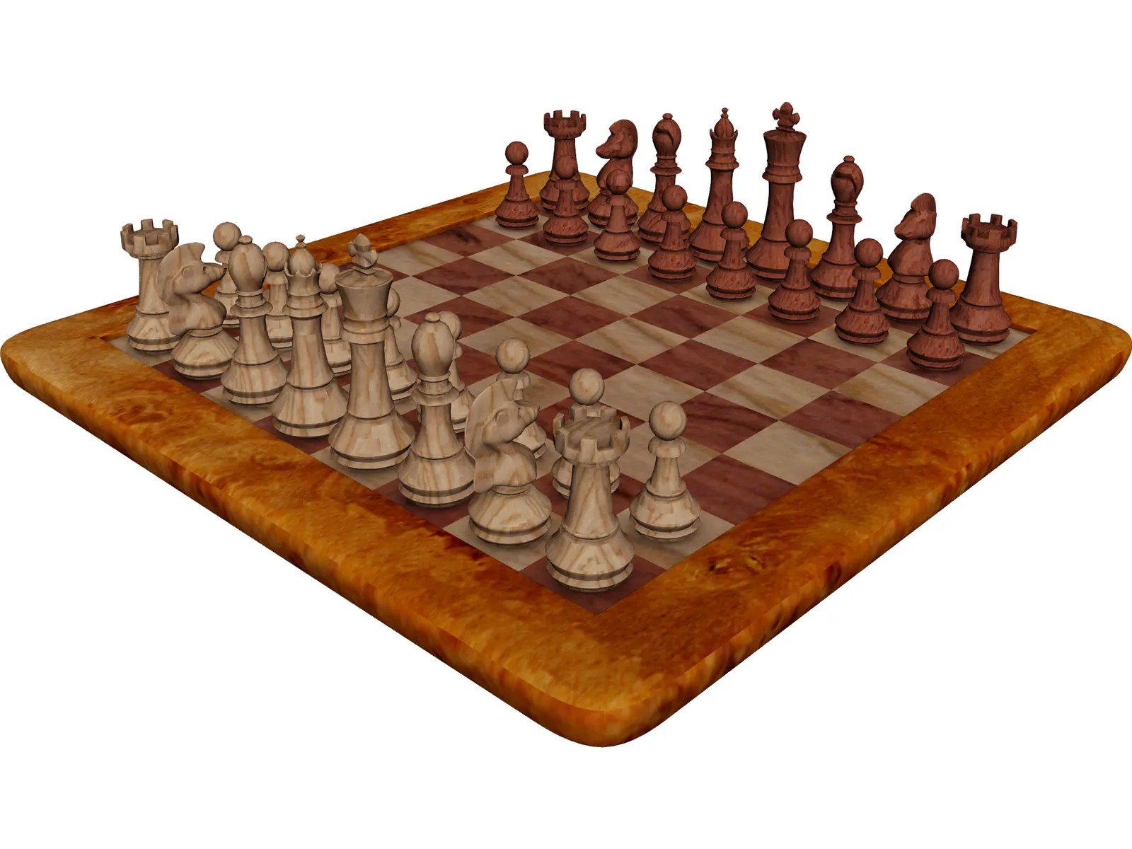Chess Set 3D Model main preview
